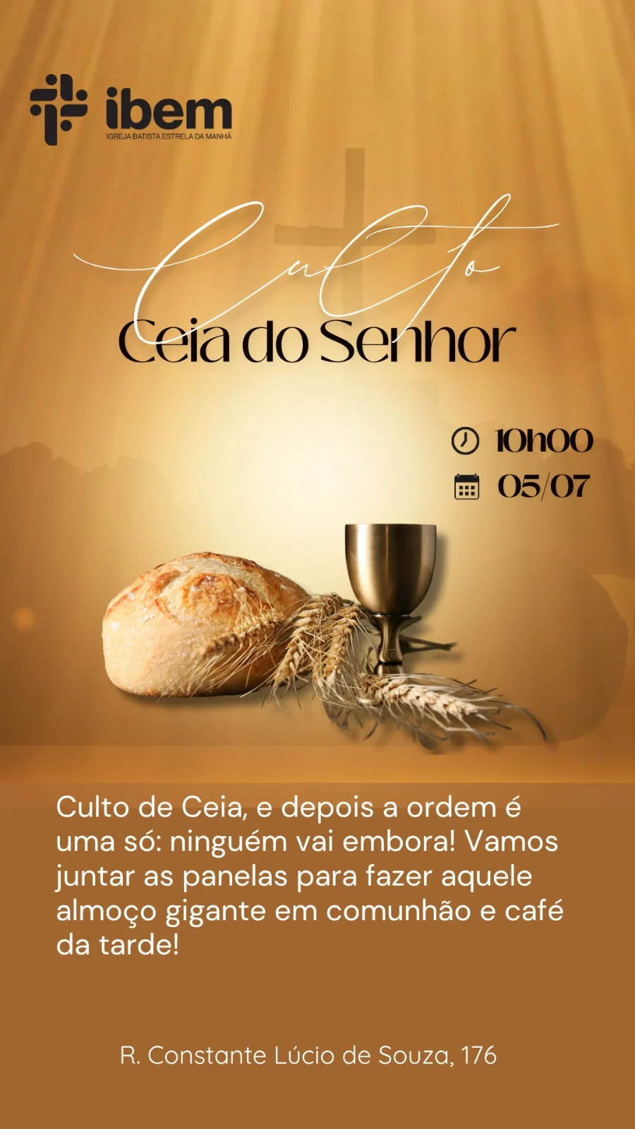 CELEBRAÇÃO ÀS 10h.